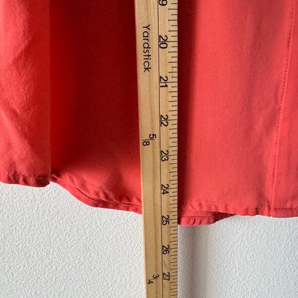 Theory Shirt Womens Medium Peach 100% Silk Henley Button Career Business Work - Picture 6 of 8